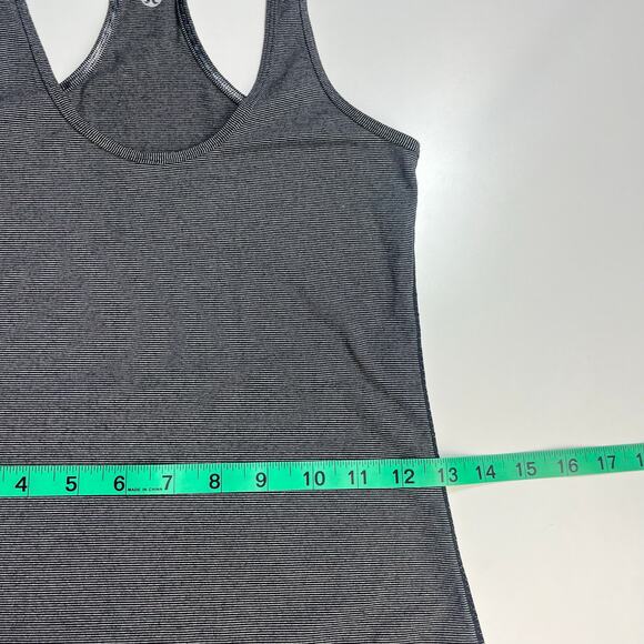 Lululemon Cool Racerback Tank Top Women’s Sz S/4 White Black Microstripe W1256S - Picture 10 of 12